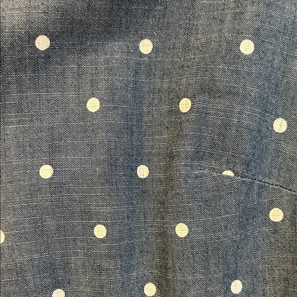 Vintage J. Crew Blue Polka Dot Chambray Button Down Shirt XS